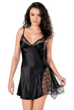 Black Short Satin Nightgown