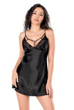Black Short Satin Nightgown