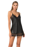 Black Short Satin Nightgown