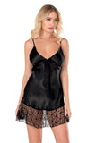 Black Short Satin Nightgown