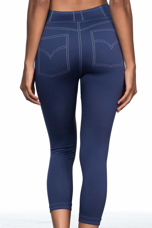 Blaue 3801 Weiche Denim-Leggings