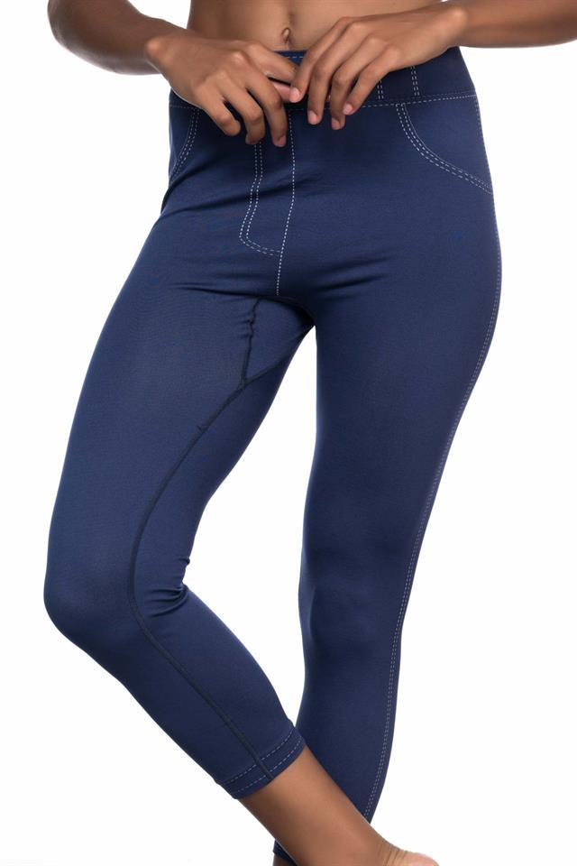 Blaue 3801 Weiche Denim-Leggings