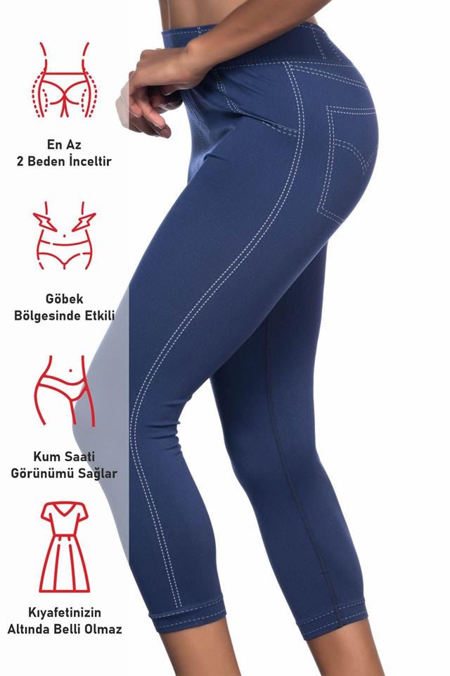 Blaue 3801 Weiche Denim-Leggings