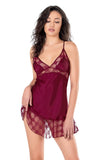 Burgundy Short Satin Nightgown