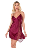 Burgundy Short Satin Nightgown