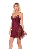 Burgundy Short Satin Nightgown