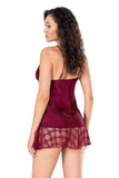 Burgundy Short Satin Nightgown