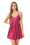 Burgundy Short Satin Nightgown