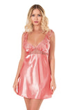 Coral Short Satin Nightgown