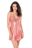 Coral Short Satin Nightgown