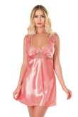 Coral Short Satin Nightgown