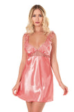Coral Short Satin Nightgown