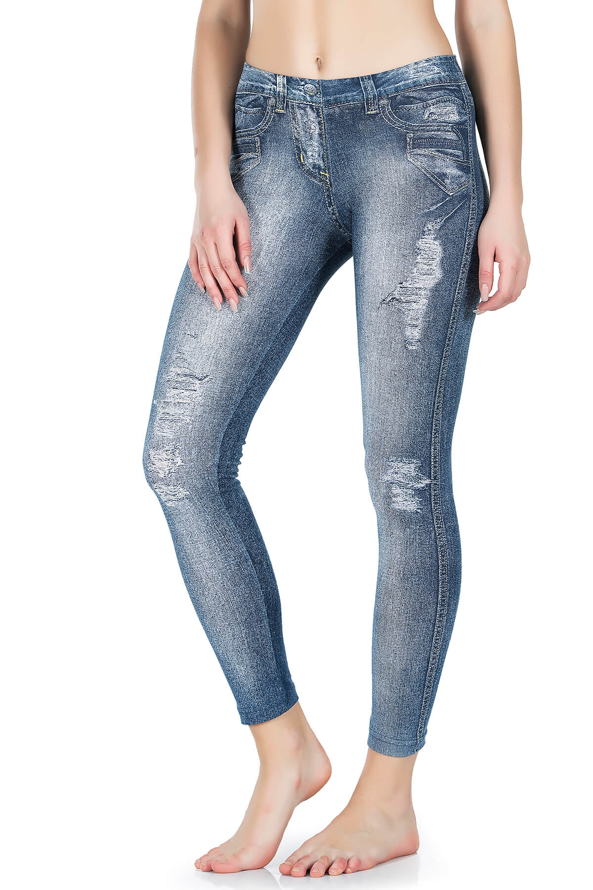 Jeans-Look Damen Leggings 440