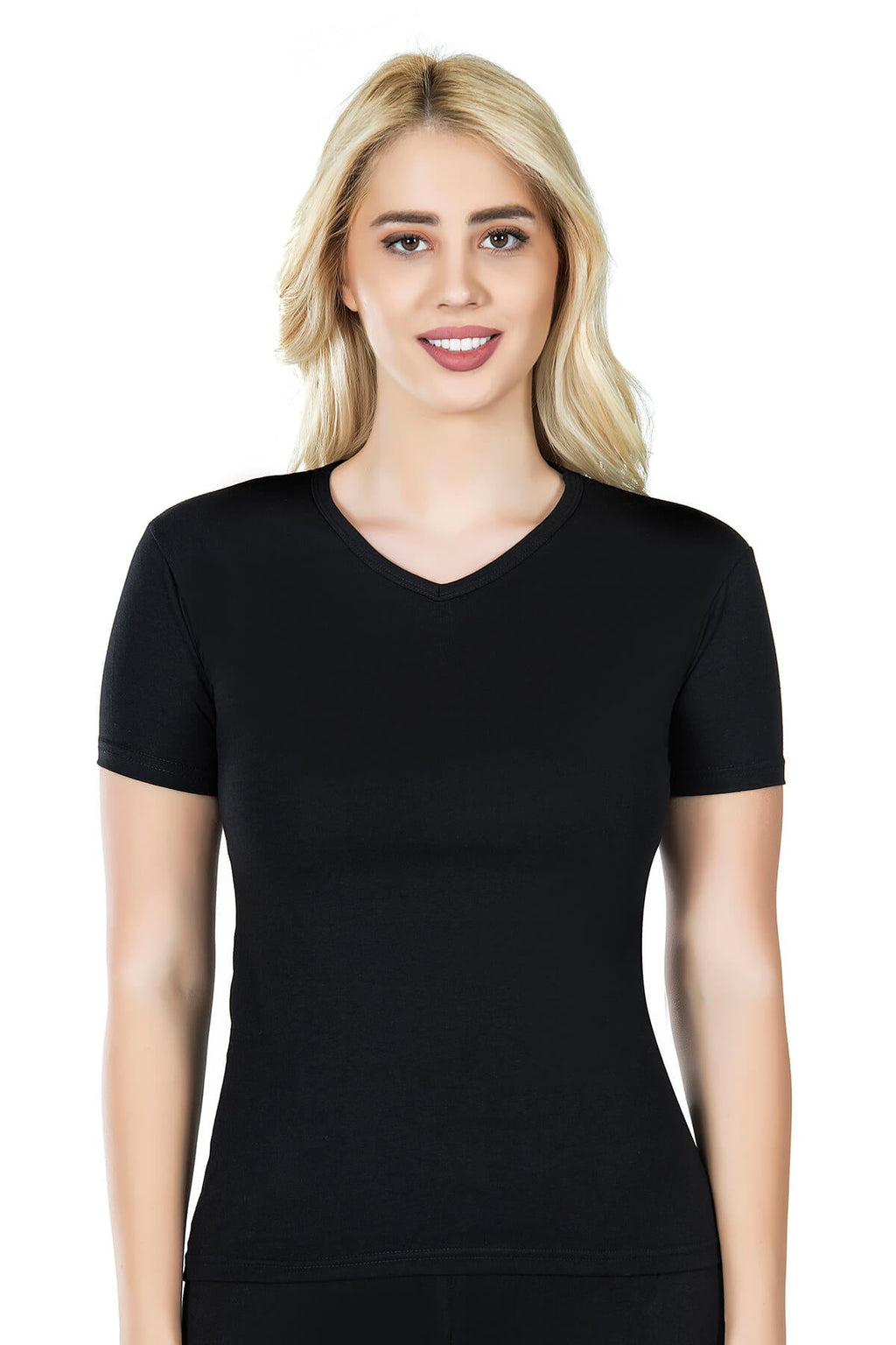 Derya Bullet Damen T-Shirt mit halblangen Ärmeln und V-Ausschnitt 227