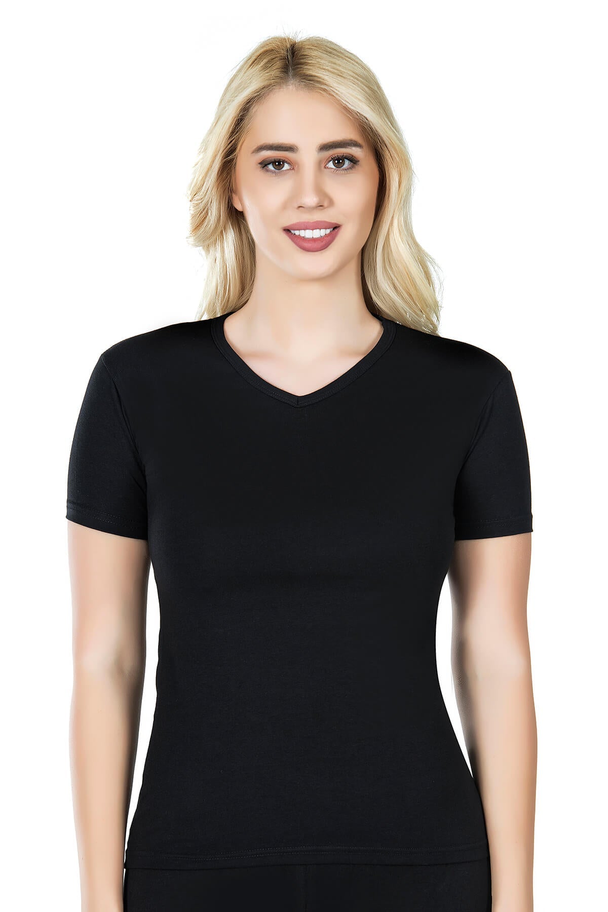 Derya Bullet Damen T-Shirt mit halblangen Ärmeln und V-Ausschnitt 227