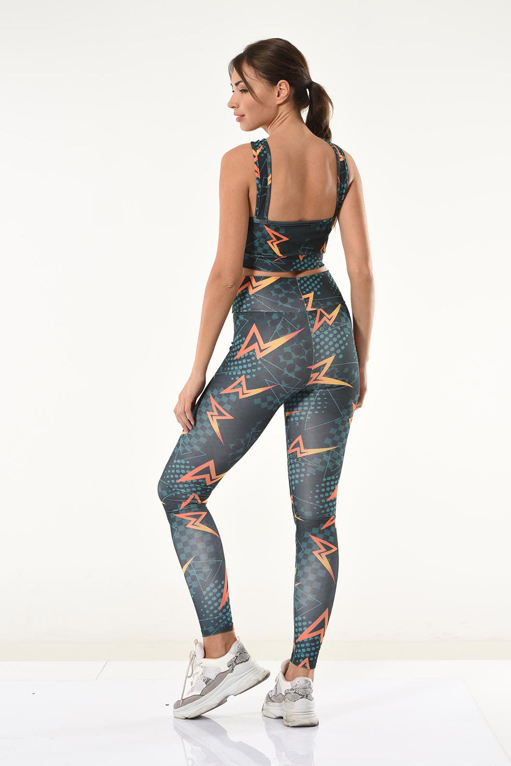 Derya Bullet Bedrucktes Bustier-Leggings-Set 531