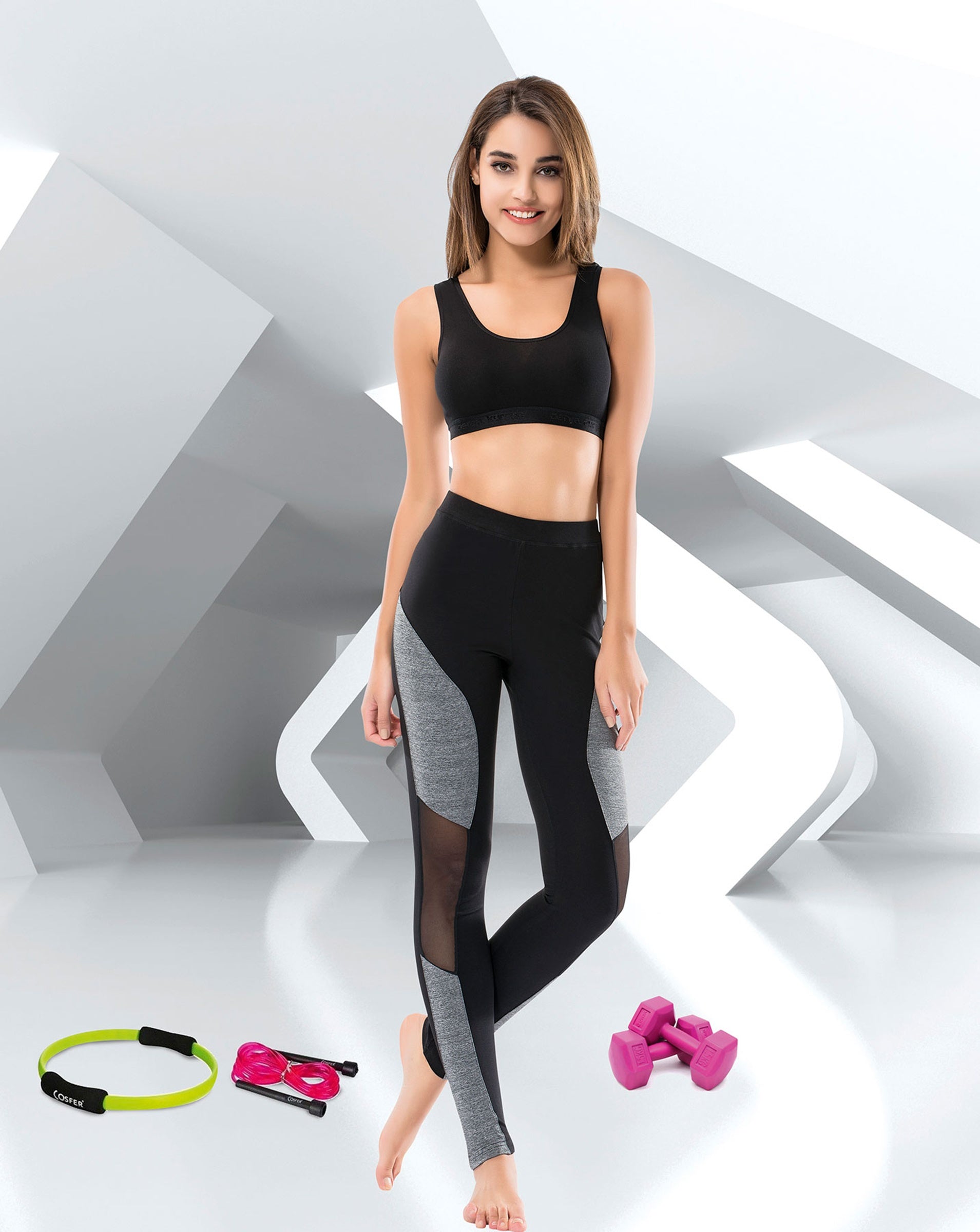 Derya Bullet Transparente Sport-Leggings für Damen 0546