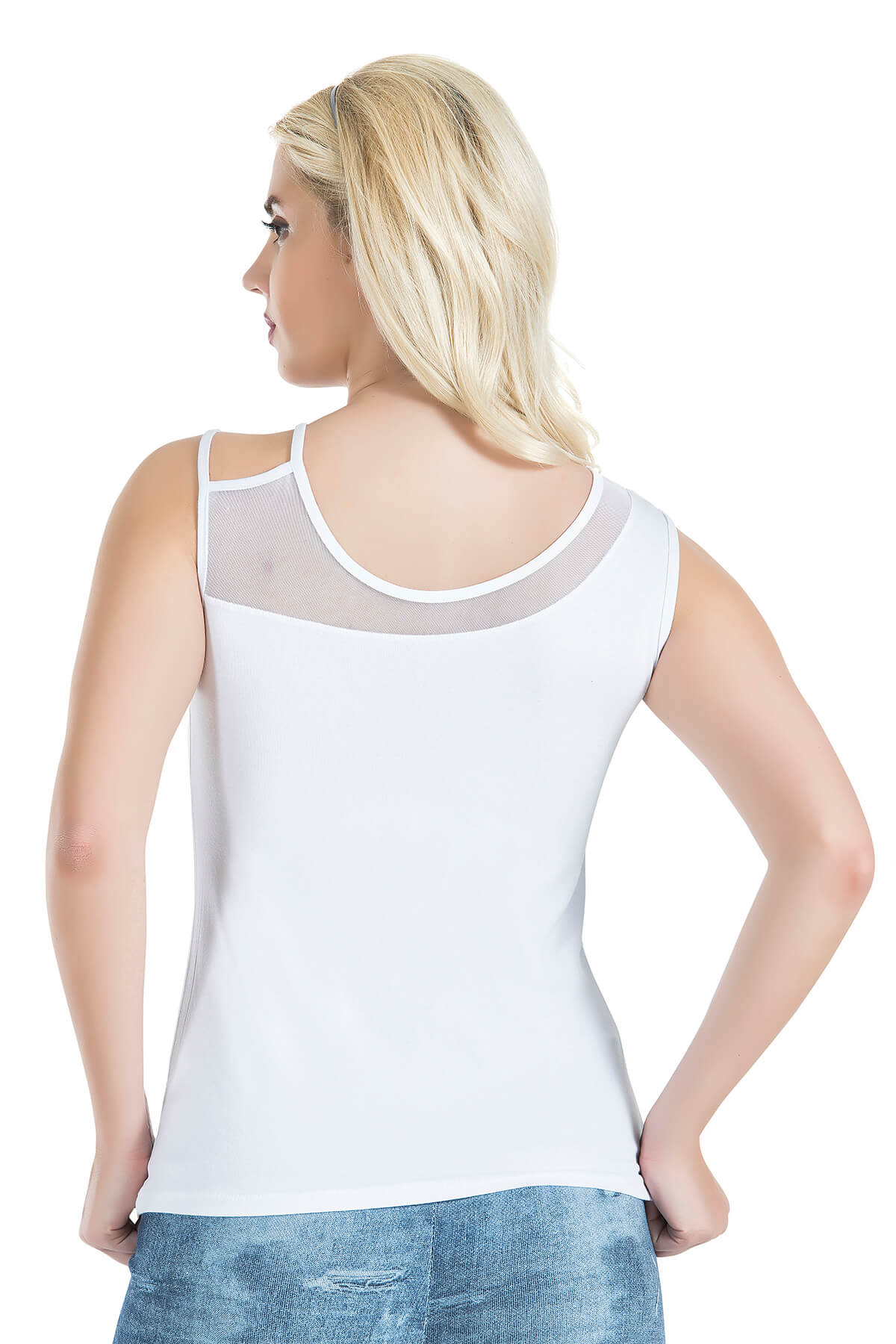Derya Bullet Wide Transparent Strappy Women's Tank Top 180