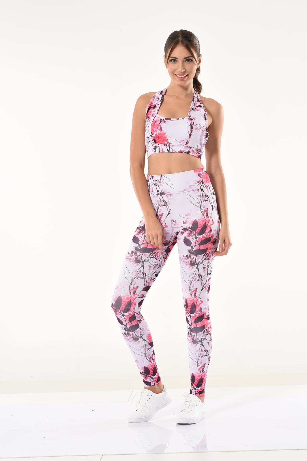 Derya Bullet Damen Bustier-Leggings-Set mit Blumenmuster 530