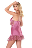 Dusty Rose Short Satin Nightgown