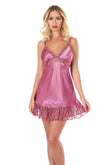 Dusty Rose Short Satin Nightgown