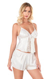 Ecru Satin Babydoll Shorts Set