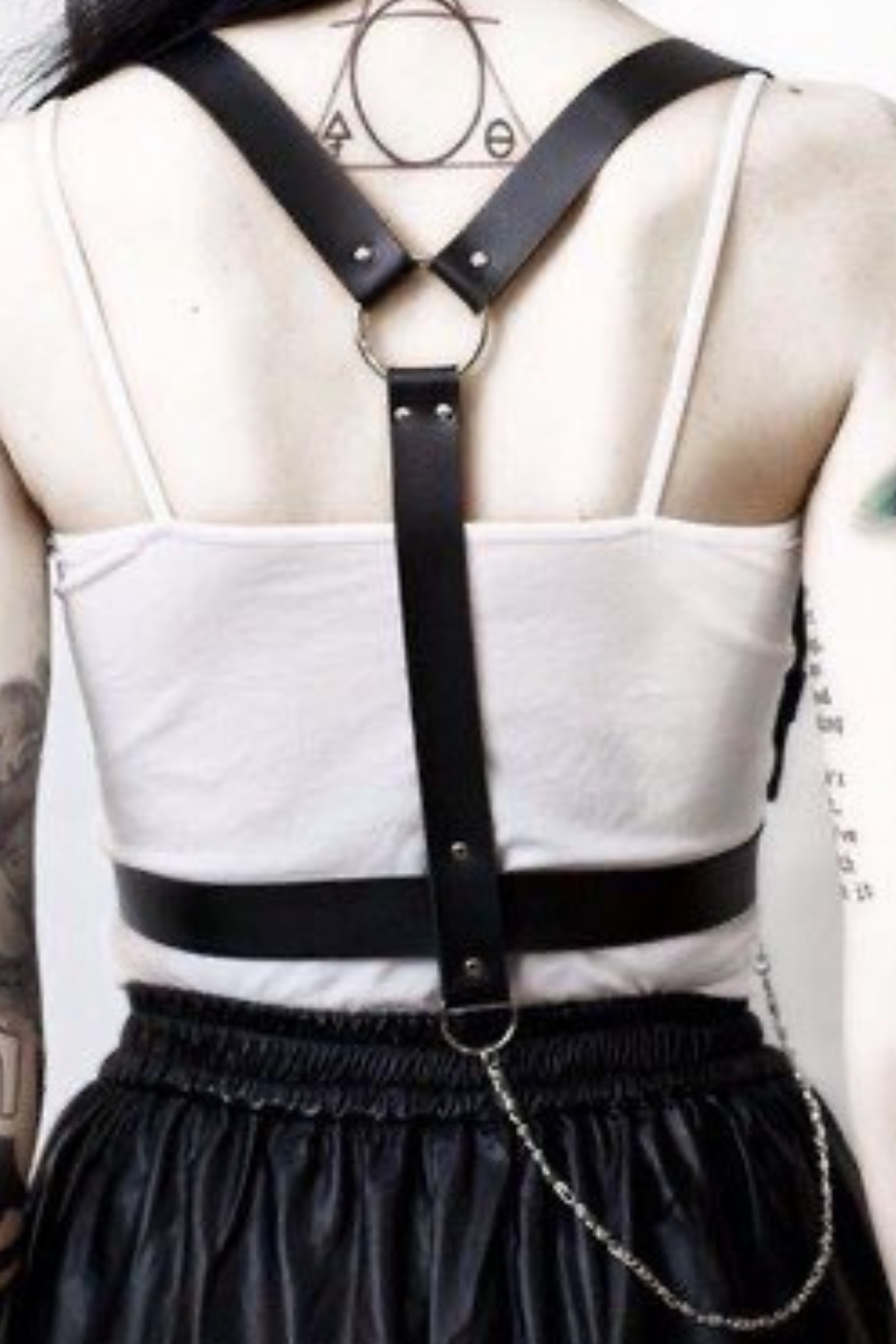 Elegant Single Belt Harness Faux Leather Belt with Bust Below Waist Tie on Dress 700999