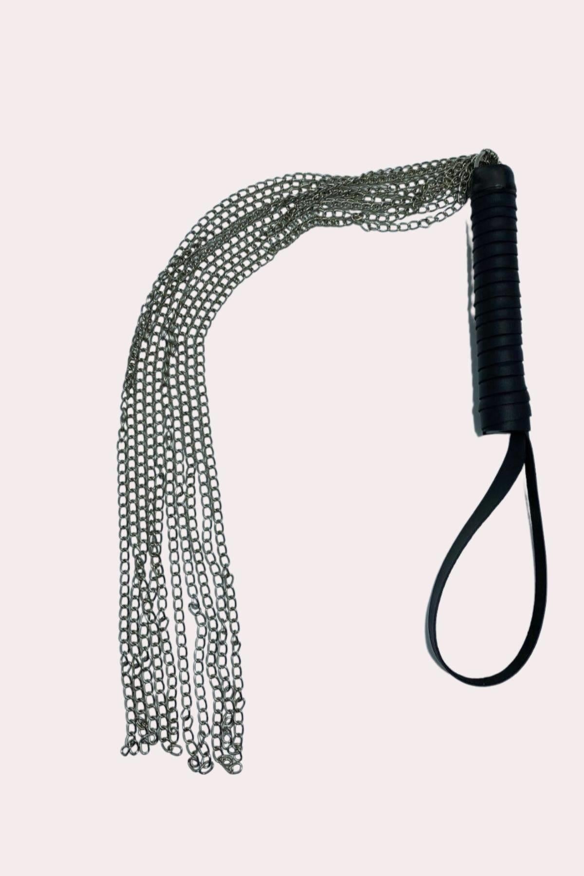 Ausgefallene Harnesspeitsche mit Kette 700858