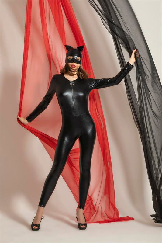 Fancy Leather Cat Girl Costume BLACK (Mgp6330)