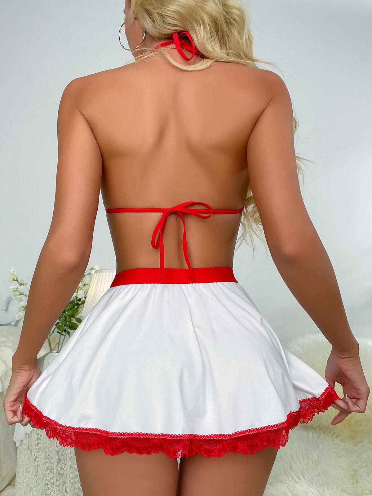 Schickes rot-weißes Krankenschwester-Outfit 52033