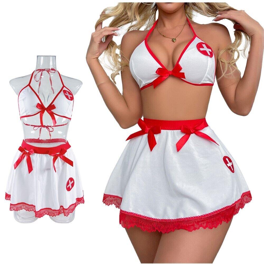 Fancy Red White Fancy Nurse Outfit 52033