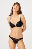 Floral V Flock Unsupported Plunge Bra