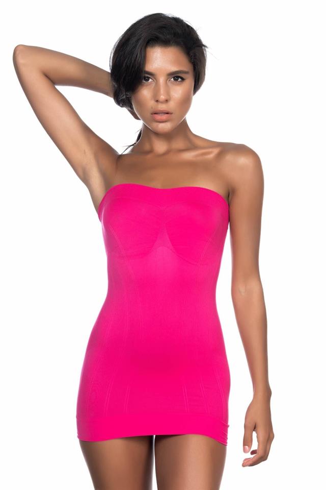 Trägerloses Tanktop „5005“ mit weichem Muster, Fuchsia