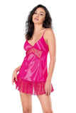 Fuchsia Short Satin Nightgown