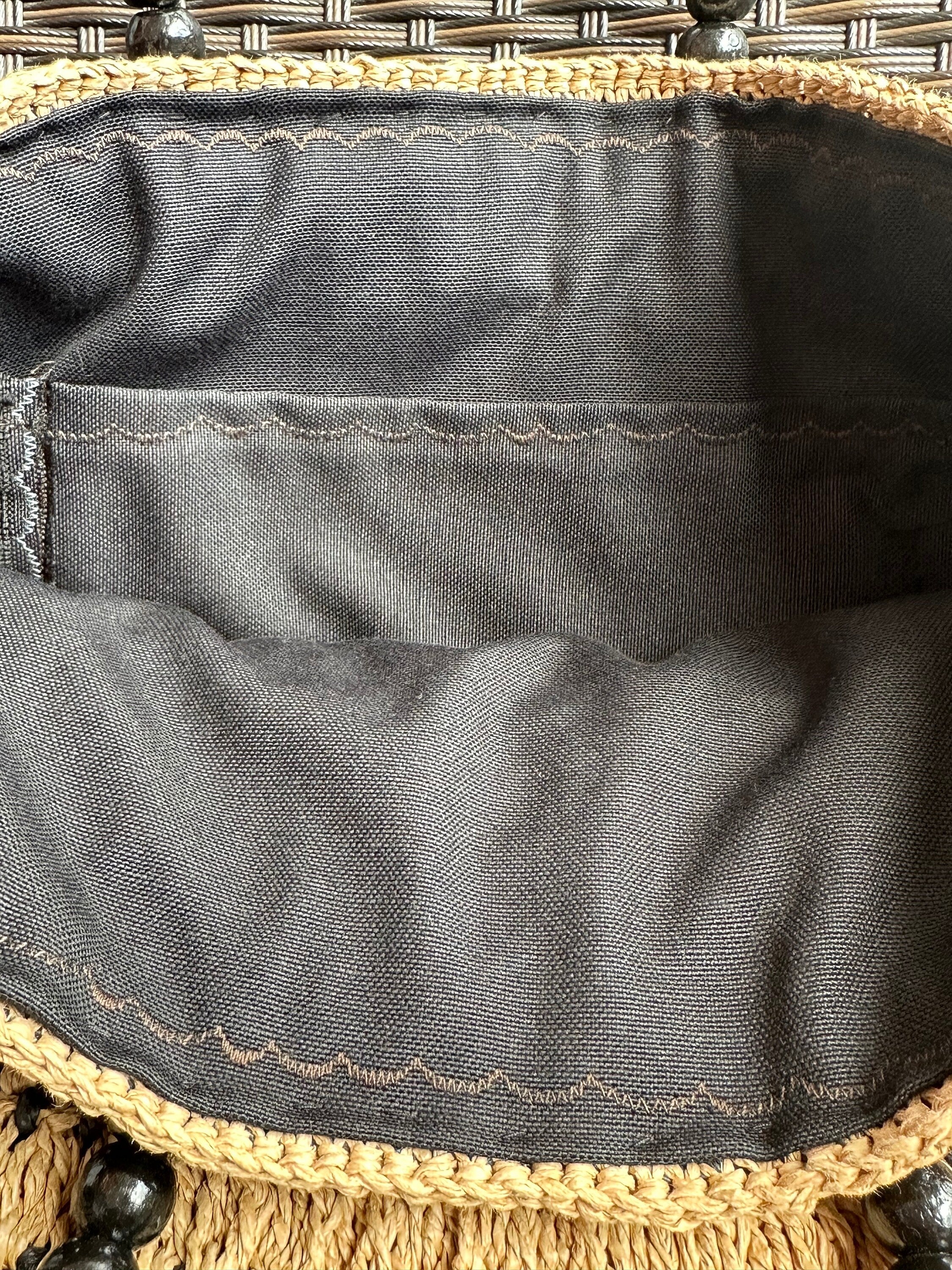 Handmade Paper Yarn Brown Hand Bag