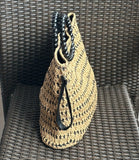 Handmade Paper Yarn Brown Hand Bag