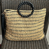 Handmade Paper Yarn Brown Hand Bag