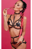 Nachthemd aus Leder mit Herzmuster, Modell 0394