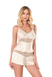 Ivory Satin Babydoll Shorts Set