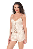 Ivory Satin Babydoll Shorts Set