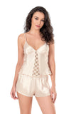 Ivory Satin Babydoll Shorts Set