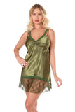 Khaki Short Satin Nightgown