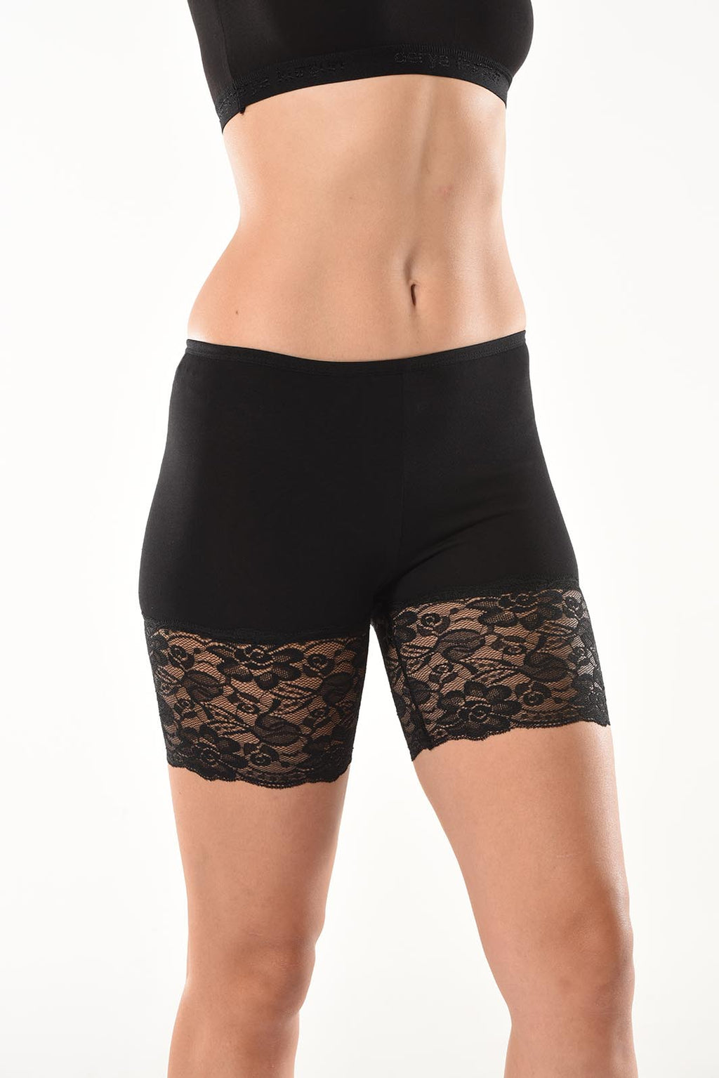 Kurze Damen Shorts mit Spitze Leggings 496