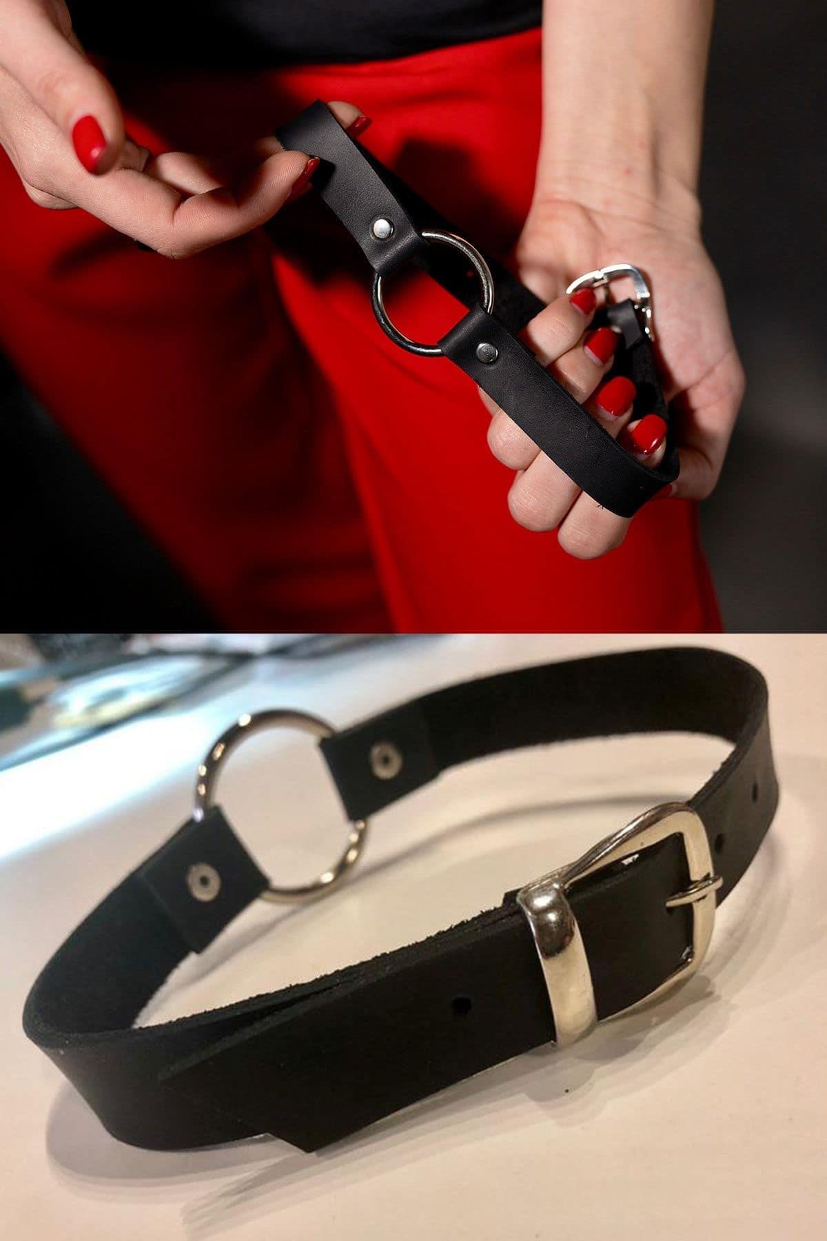 Sexy Lederaccessoire mit Krawatte H09