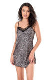 Leopard Short Satin Nightgown