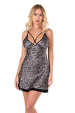 Leopard Short Satin Nightgown