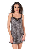 Leopard Short Satin Nightgown