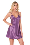 Lilac Short Satin Nightgown