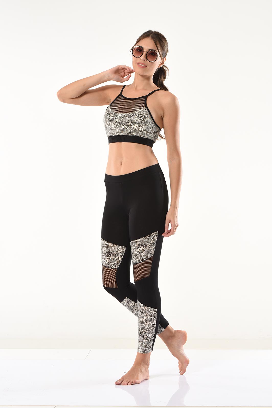 Bustier-Leggings-Set mit Netzdetail 532