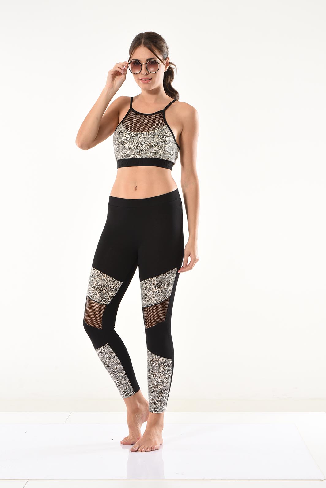 Bustier-Leggings-Set mit Netzdetail 532